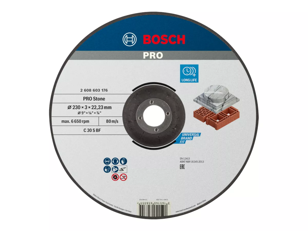 disque à tronçonner PRO Stone BOSCH Ø230mm moyeu déporté
